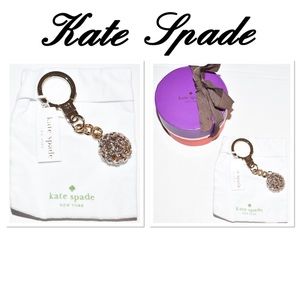 Kate Spade Crystal Cluster Ball Keychain Fob New!